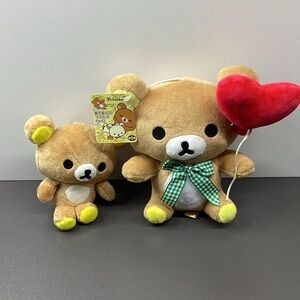 San-X Rilakkuma Plush Bear & Plush Bear Keychain
